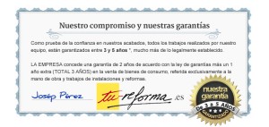 Reformas en Barcelona - Certificado de garantia de obras de Tu-Reforma.es